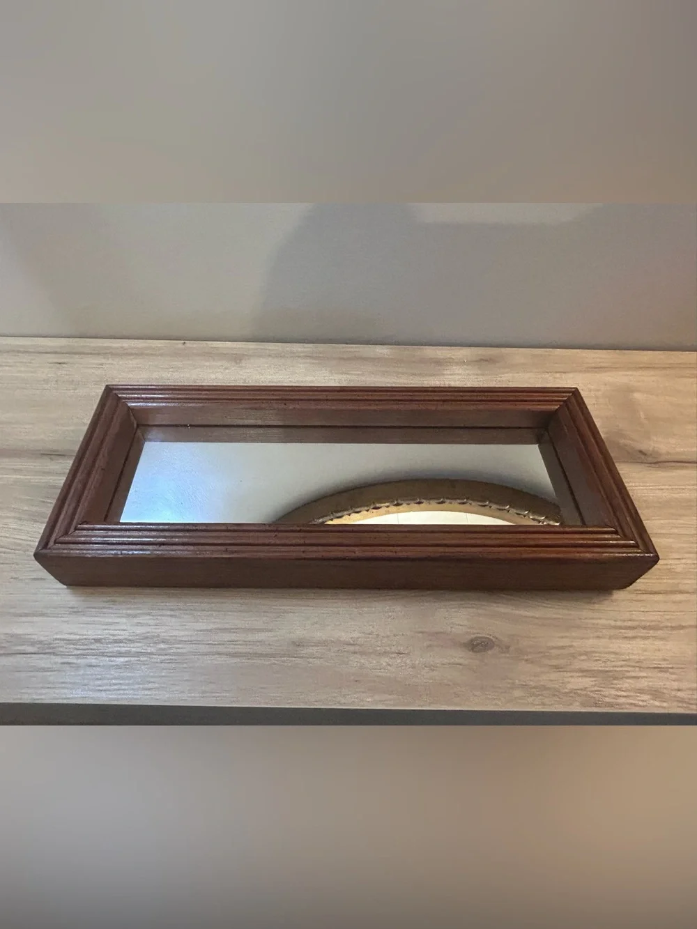 Vintage Brown Rectangular Wall Mirror
